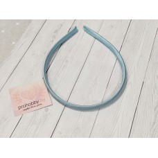 Ободок для волос, пластик в атласе, 1 см, цвет голубой №104